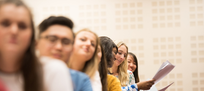 Undergraduate students in a lecture, Keighton Auditorium, University Park 714x320
