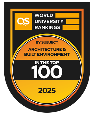 QS World University Rankings top 100 by subject badge for Architecture and Built Environment