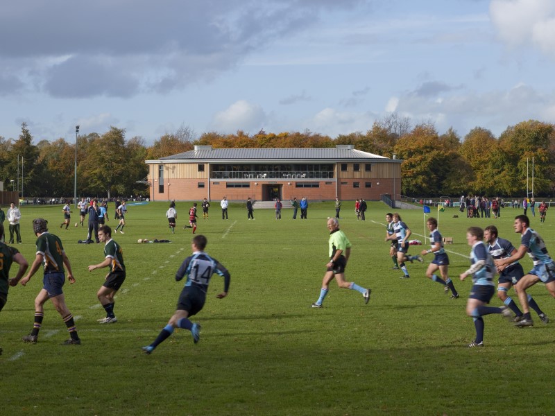View of the pitches in front of Vaughan Parry Williams pavilion 