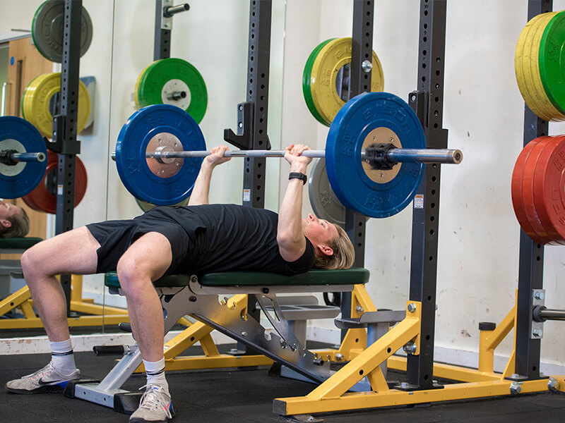 A student working out in our fitness suite at Sutton Bonington Sports Centre.