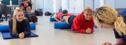 Pupils at a recovery session at the Sports Injury Clinic