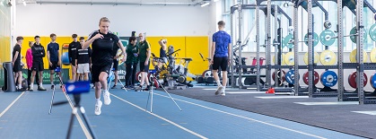 School pupil sprints in High Performance Zone
