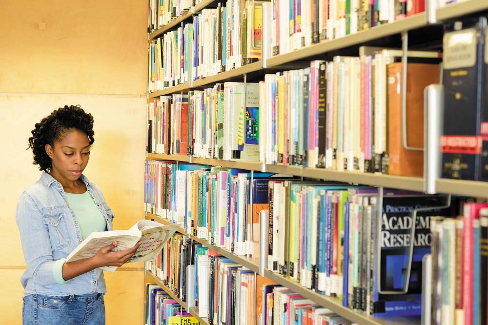 Woman in Library