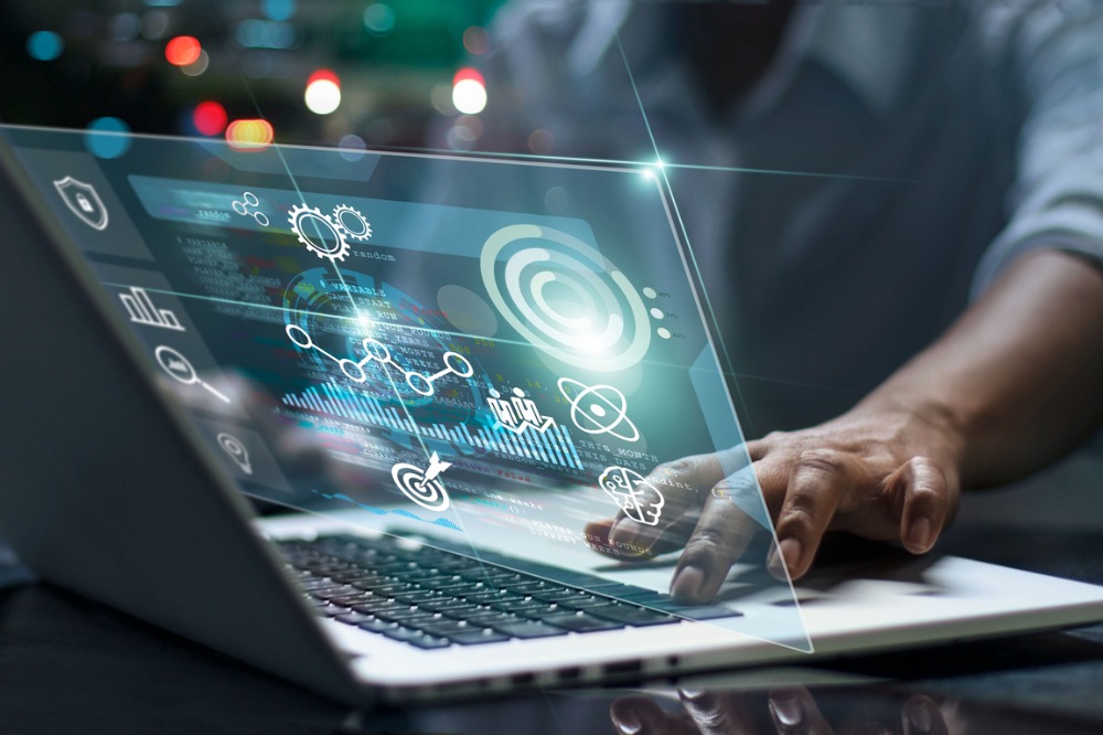 Laptop with hologram data