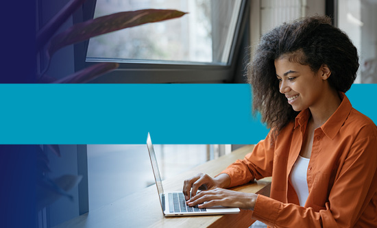 Woman using a laptop