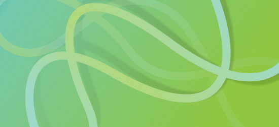Abstract series of curves against background of various shades of green