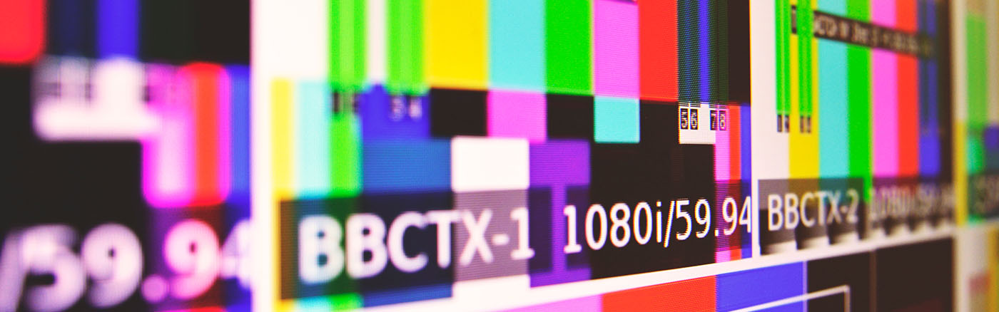 Close up of digital colour test card