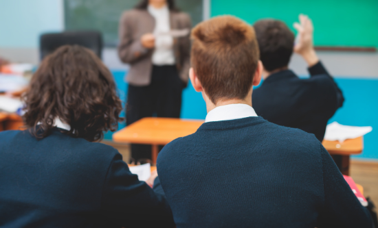 Students learning in a class