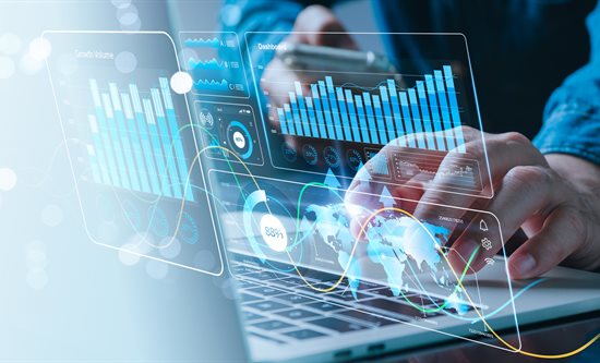 A laptop showing AI generated forecasting results