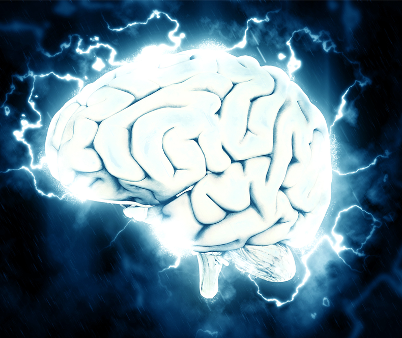 Lit up brain
