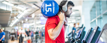 A man weight lifting at the gym in David Ross Sports Centre