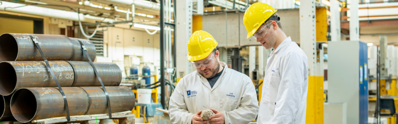 Photograph of two engineering students